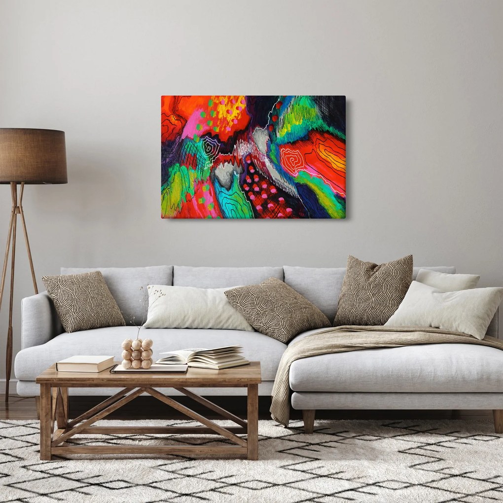 Obraz abstraktné - farby (90x60 cm)