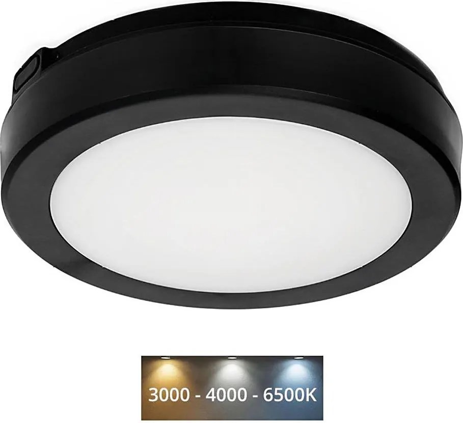 LED Kúpeľňové stropné svietidlo NAIROS LED/12W/230V 3000/4000/6500K IP65 čierna