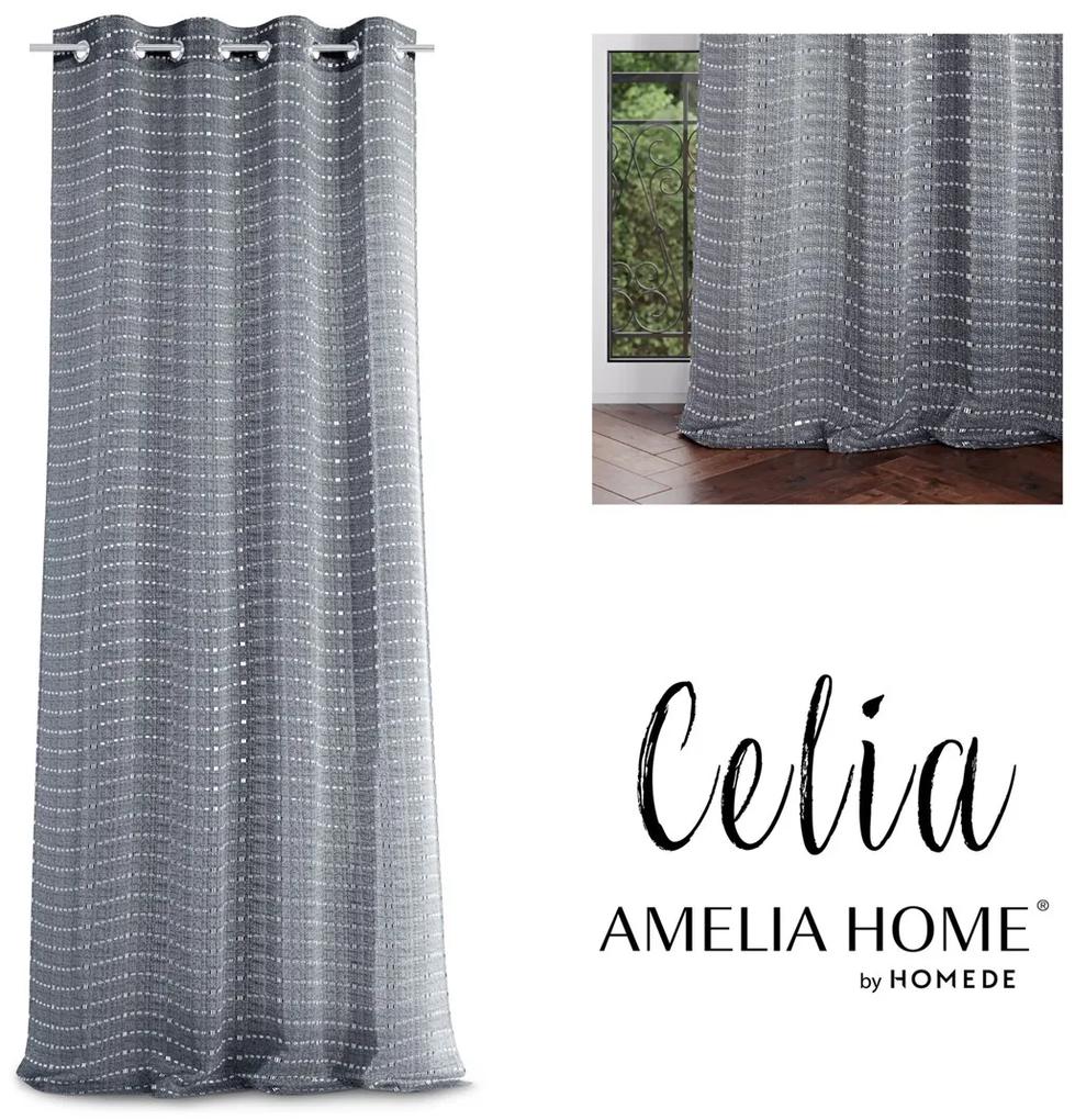 Záclona AmeliaHome Celia sivá, velikost 140x250