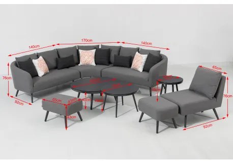 Doppler Melia LIKA-TEX® sivá - luxusná záhradná súprava