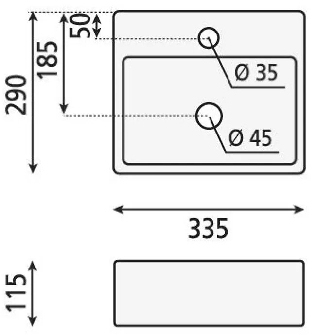 Biele keramické umývadlo 33,5x29 cm Giulia – Sapho