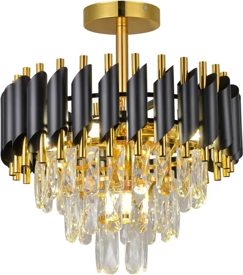 Brilagi - Prisadený luster ECLIPSE 5xE14/10W/230V pr. 38 cm čierna/zlatá