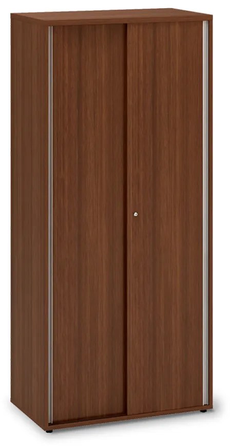 Vysoká skriňa ProOffice, posuvné dvere 80 x 45 x 178 cm, orech