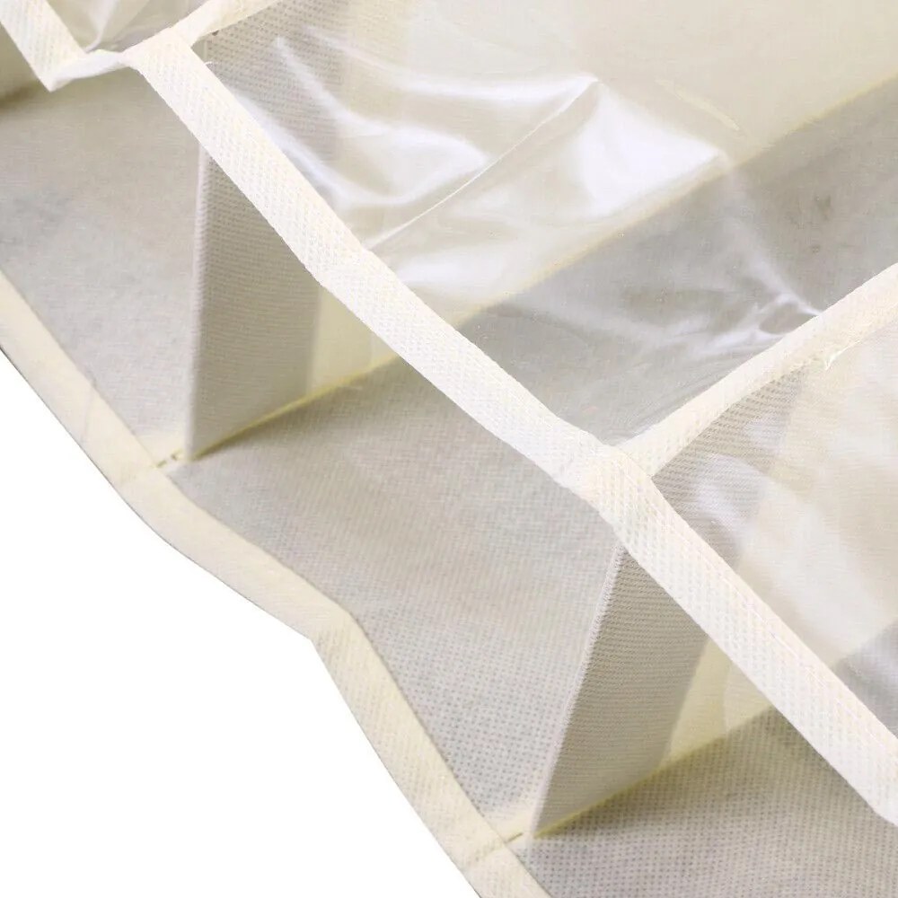 Závesný organizér obuvi, 160x55x16 cm - Béžový