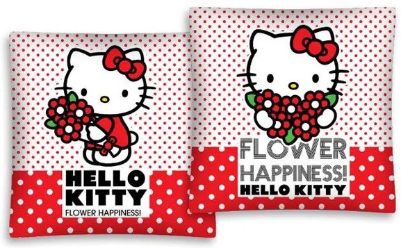 Detexpol Povlak na vankúšik Hello Kitty kytičky bavlna 40x40 cm