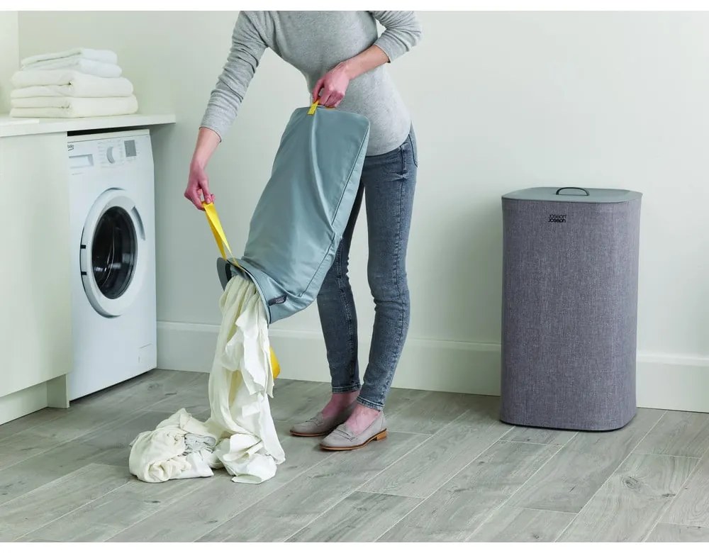 Sivý textilný kôš na bielizeň Joseph Joseph Tota, 60 l