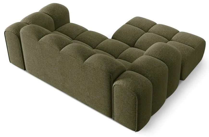 Zelená ženilková rohová pohovka (ľavý roh/s leňoškou) Treno – Cosmopolitan Design