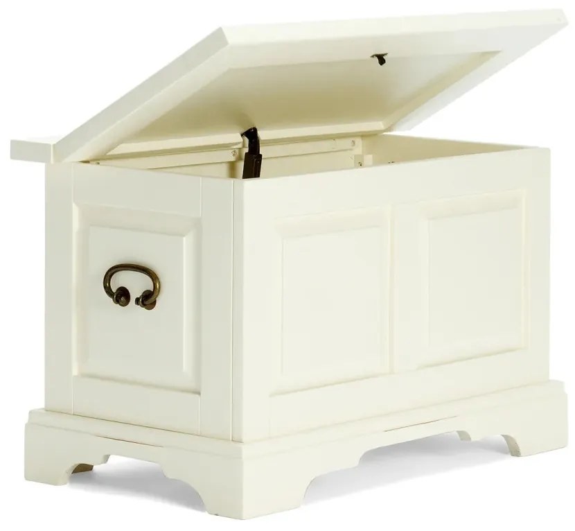 furniture-nabytek.cz - Masívna truhlica Catana z borovice a MDF, lakovaná, biela – 80×44×50 cm