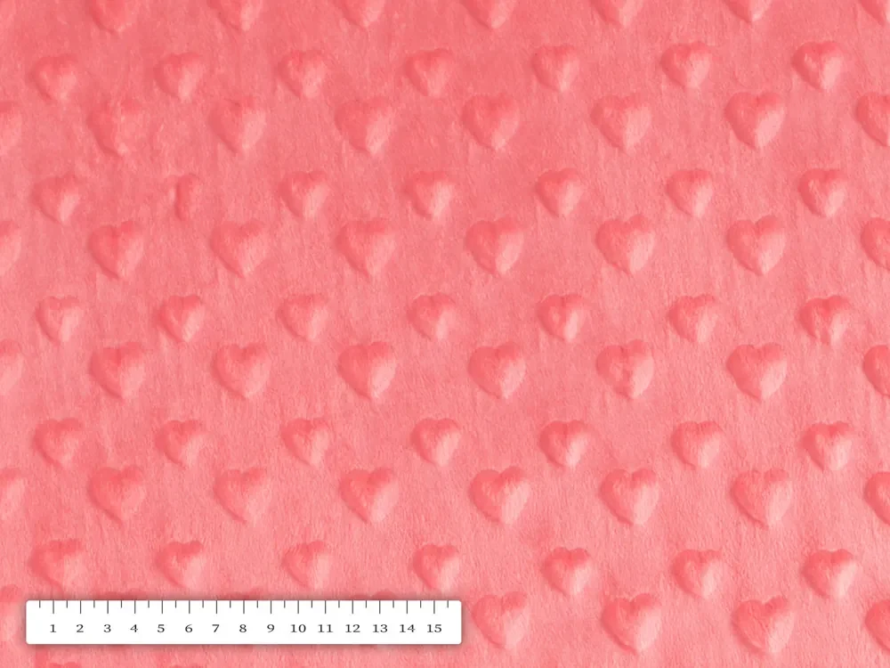 Biante Detská obliečka na vankúš Minky 3D srdiečka MKS-008 Svetlo koralová 50 x 70 cm