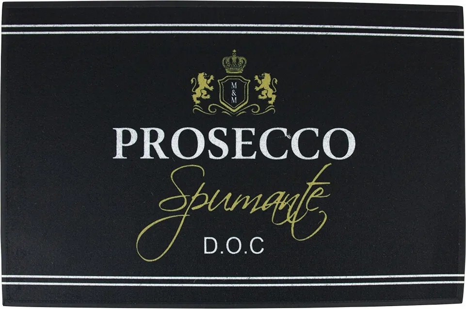 Čierna podlahová rohožka Prosecco - 75*50*1cm