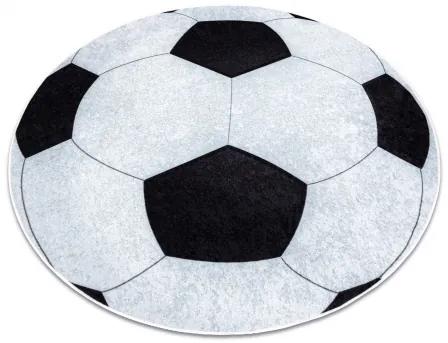 JUNIOR 51553.802 umývací okrúhly koberec Futbal pre deti protišmykový - čierna / zlato Veľkosť: kruh 100 cm