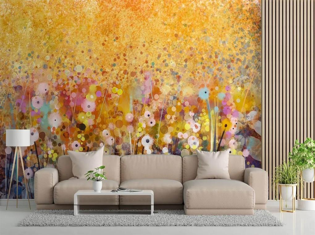 Fototapeta, Louka s květinami barevná abstrakce - 150x105 cm