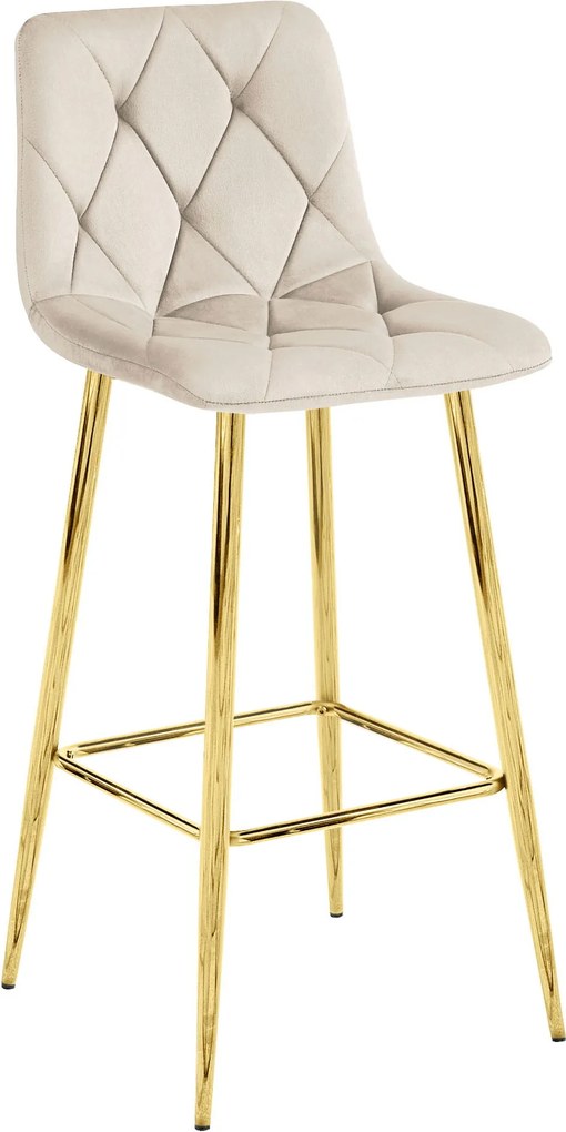 TRENDIE Zamatová barová stolička Bari béžová