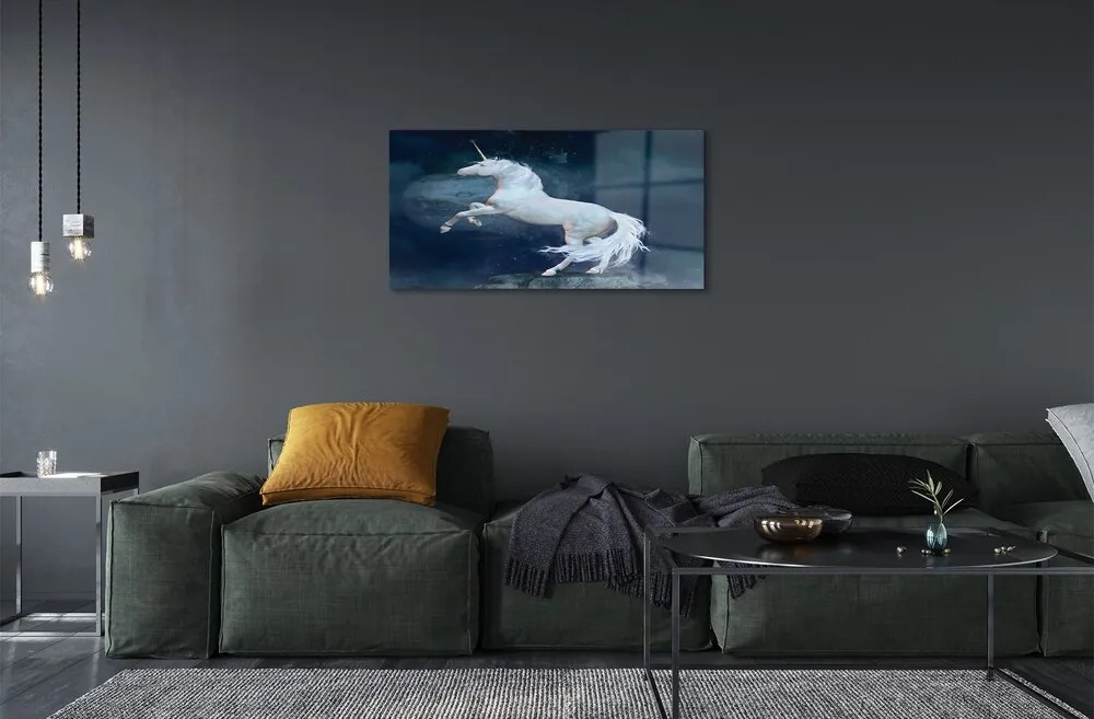 Sklenený obraz Unicorn planét sky 120x60 cm