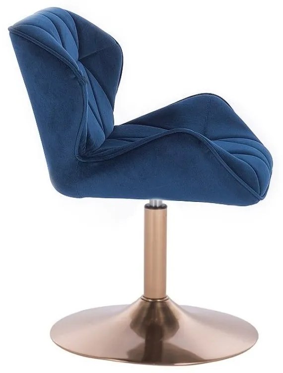 LuxuryForm DESIGN Stolička MILANO VELUR na zlatom tanieri - modrá