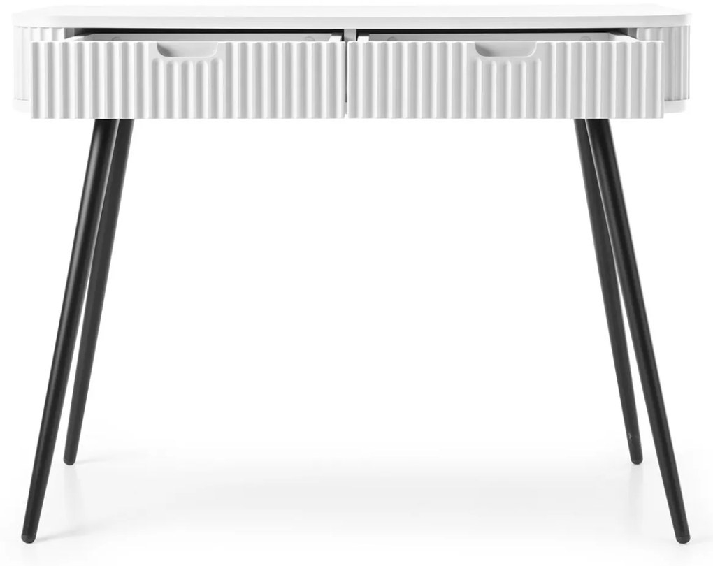 Toaletný stolík Zova 103 cm biely/čierny