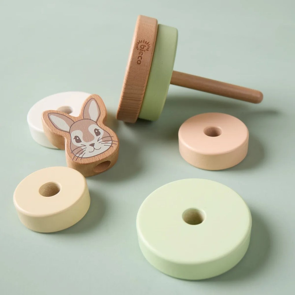 Bieco - Drevená stohovacia veža - králiček Fine