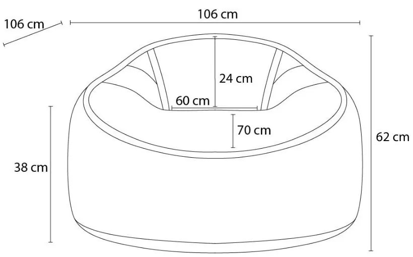 Béžový menčestrový sedací vak Socrate – Bobochic Paris