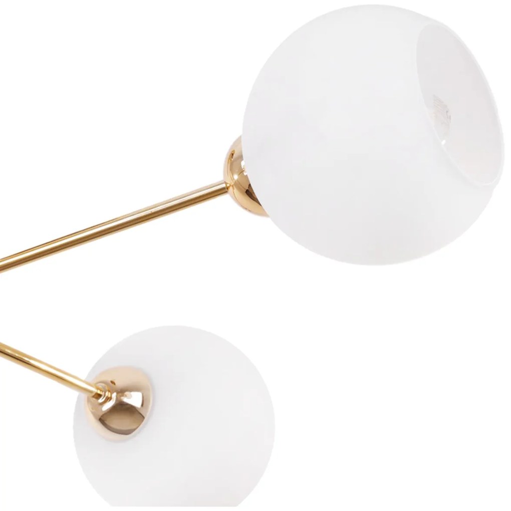 Stropné svietidlo Eliza, 4x biele sklenené tienidlo, G