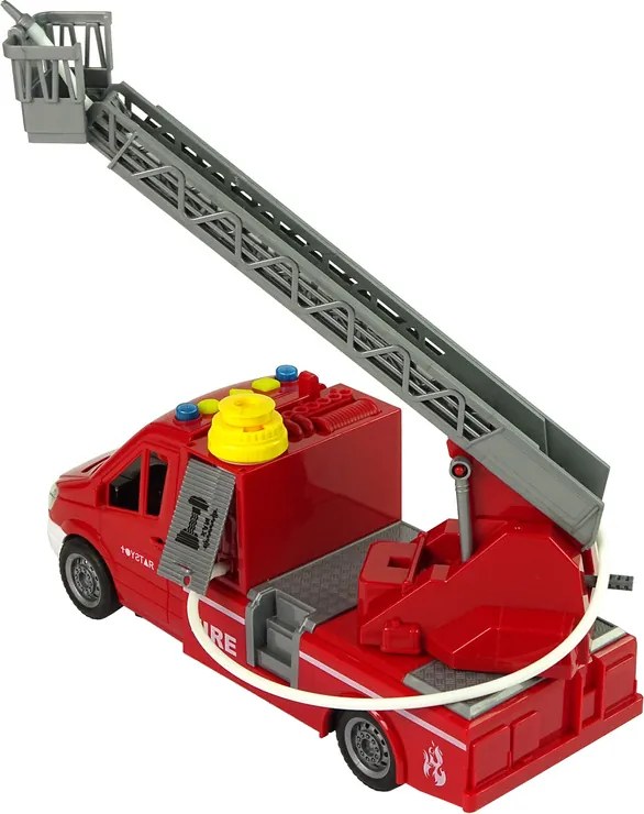 LEAN Toys Hasičské auto so striekaním vody zvukmi a svetlami červené