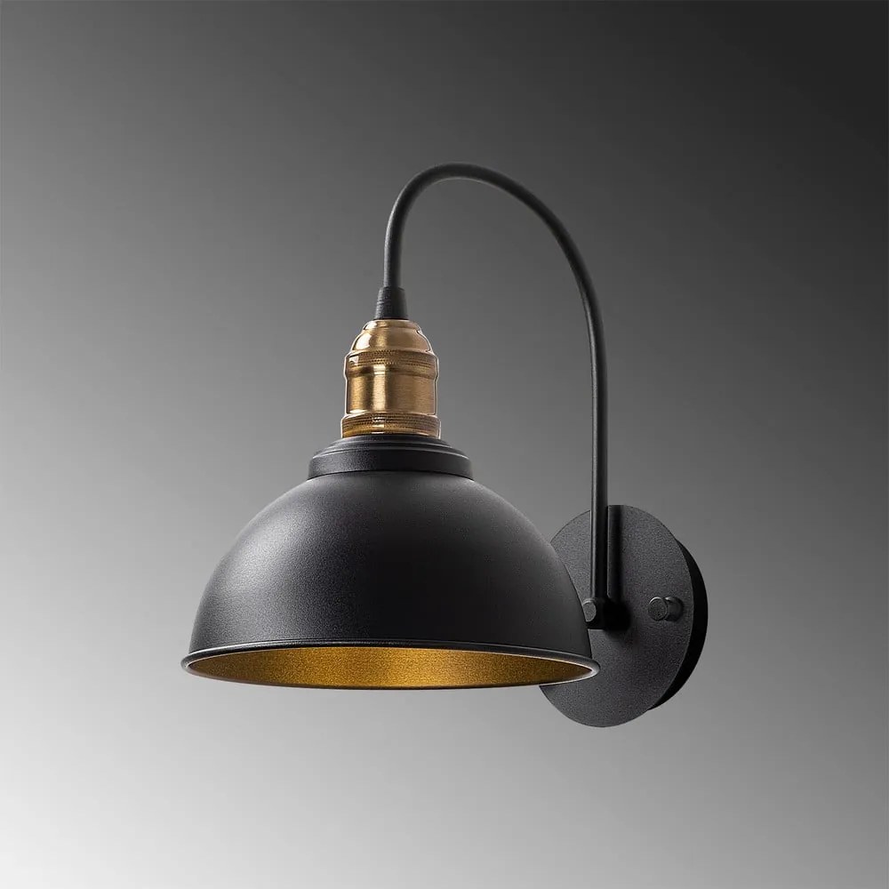 Čierne nástenné svietidlo ø 21 cm Varzan – Opviq lights