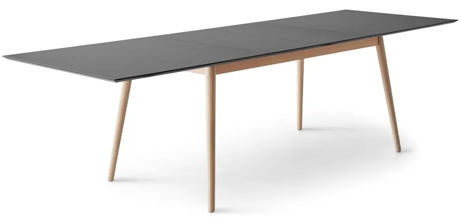 Rozkladací jedálenský stôl s čiernou doskou v čierno-prírodnej farbe 100x210 cm Meza – Hammel Furniture