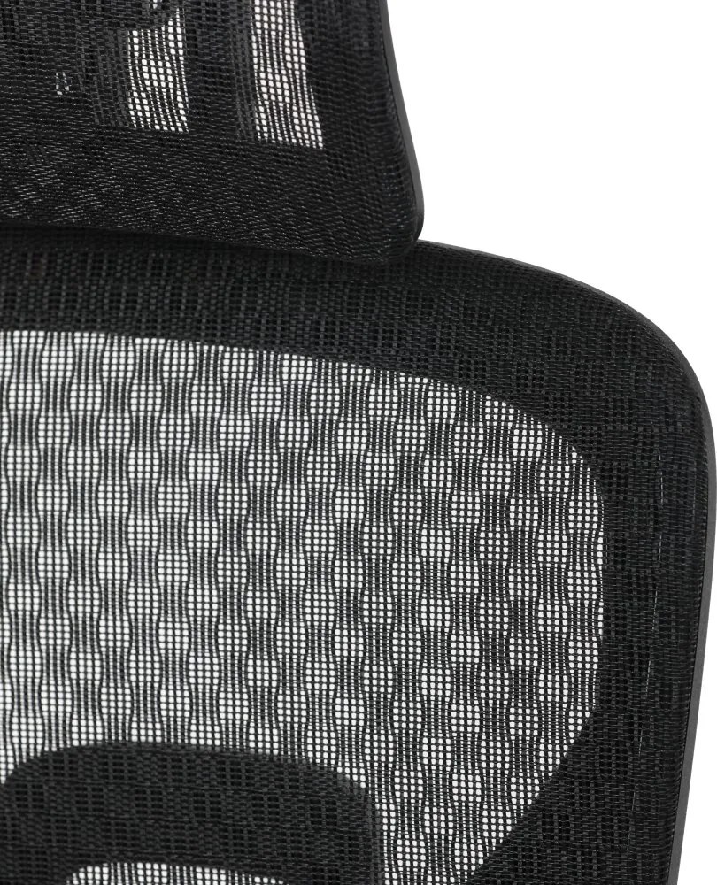 Kancelárska ergonomická stolička TRAGEL — sieťovina / látka, čierna