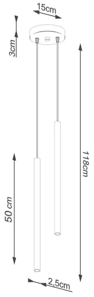 Sollux SL.1304 - Luster na lanku PASTELO 2xG9/8W/230V čierna