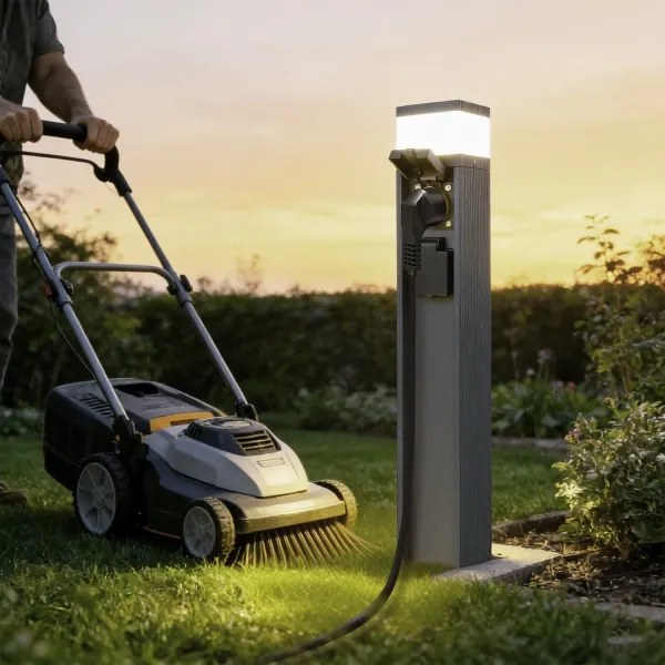 Brilagi -Vonkajšia lampa so 2 zásuvkami SCHUKO PILLAR 1xG9/11W/230V IP44 antracit