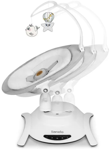 Lionelo - Detská hojdačka s melódiou BELLA Grey Concrete + diaľkové ovládanie