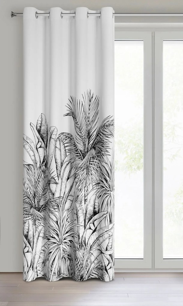 ZATEMŇOVACÍ ZÁVES NA KRÚŽKOCH NERINA 140X250 CM LISTY