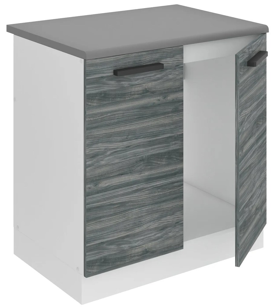 Kuchynská skrinka Belini Premium Full Version drezová 80 cm šedý antracit Glamour Wood s pracovnou doskou