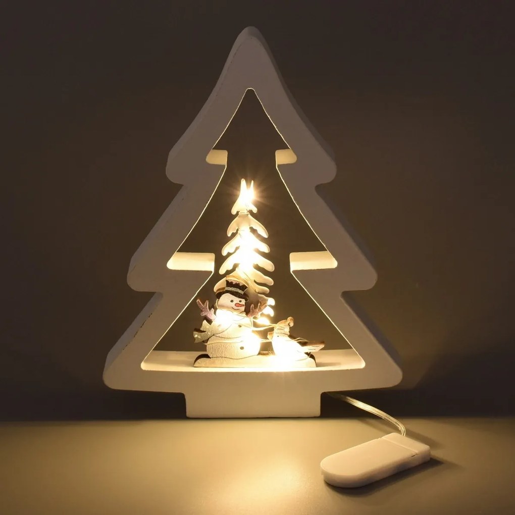 Vianočná LED dekorácia Stromček, 14,5 x 19 cm, teplá biela