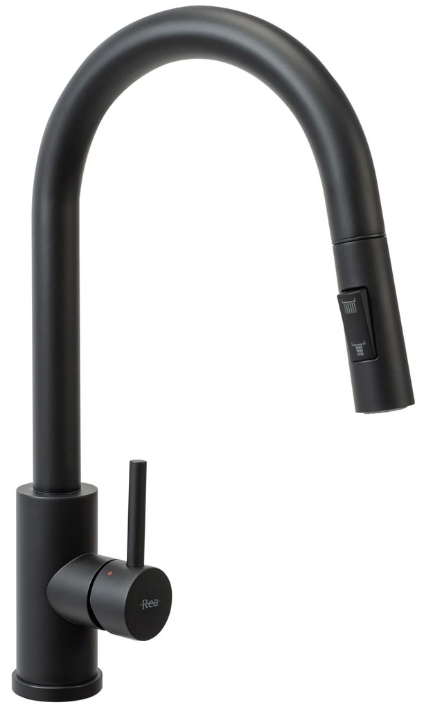 Rea Leo, 1-komorový oceľový drez 500x450x185 mm, čierna matná, ZLE-06005