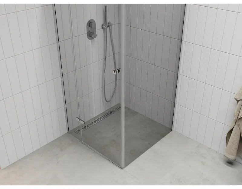 Mexen Roma, sprchovací kút 70 (dvere) x 70 (stena) cm, 6mm číre sklo, chrómový profil, 854-070-070-01-00