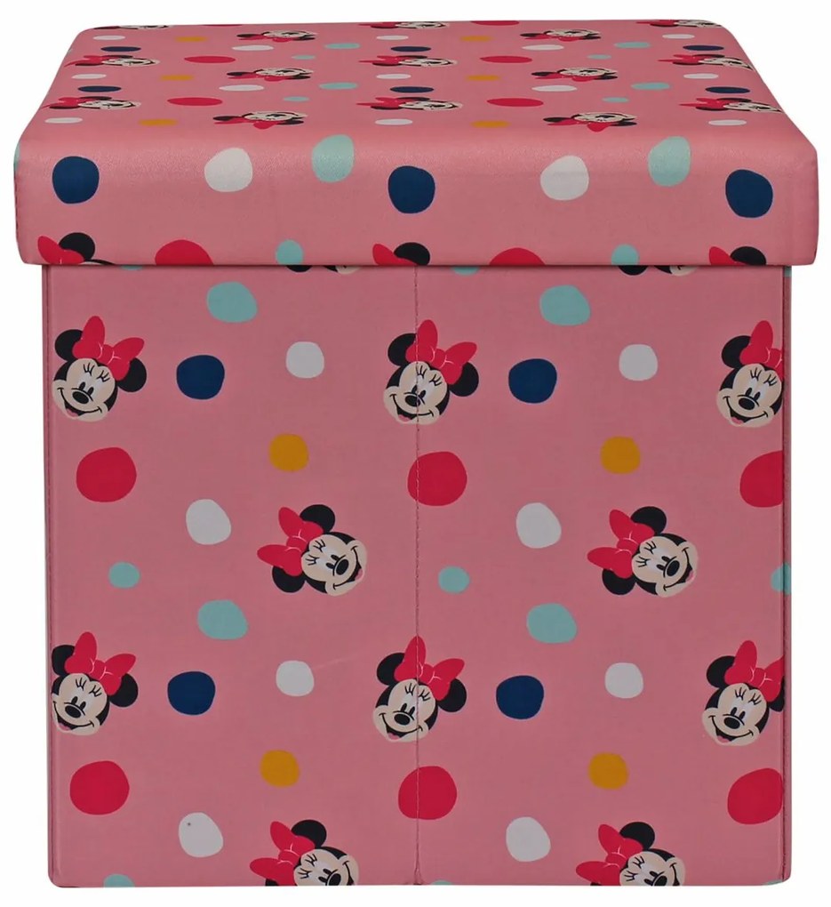 Taburet s úložným priestorom Myška Minnie - ružový