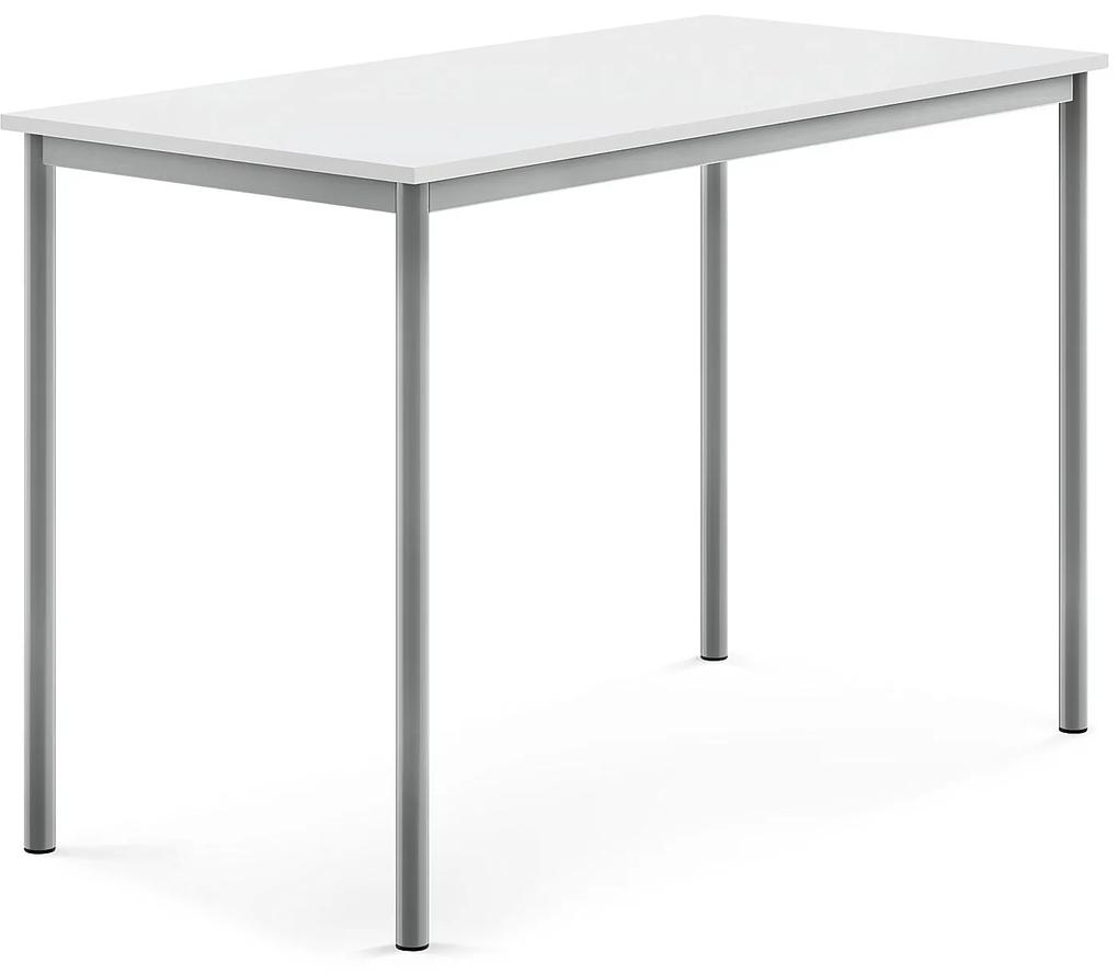Stôl BORÅS, 1400x700x900 mm, laminát - biela, strieborná
