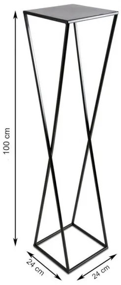 Stojan na kvetiny 100x24 čierna