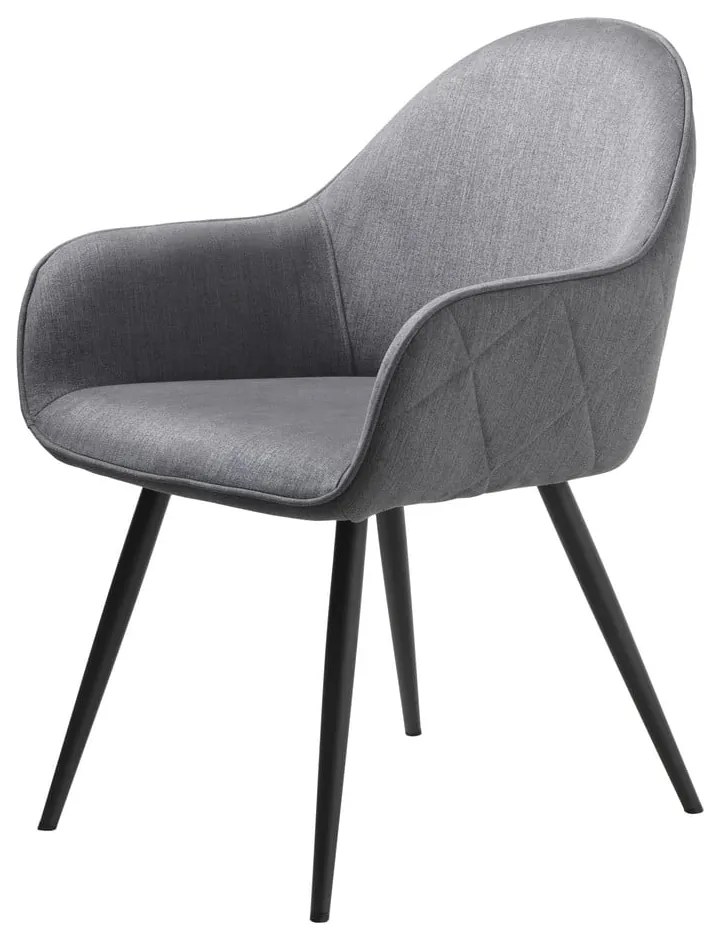 Sivé čalúnené jedálenské kreslo s podrúčkami Minto – Unique Furniture