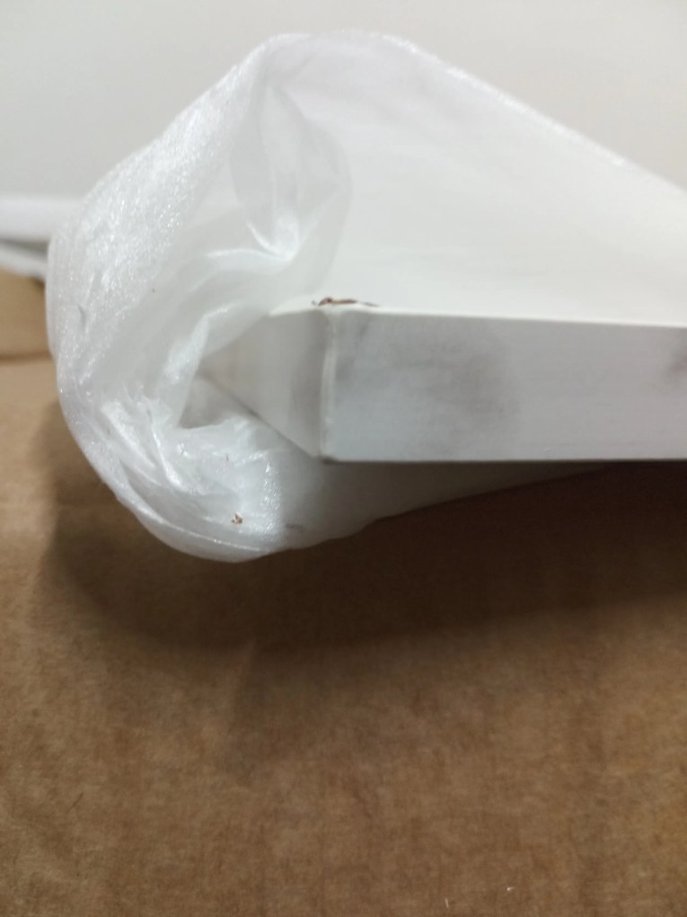 AKCIA Čierny jedálenský stôl RAMOD 100x60 cm, biely mramorový dekor II. akosť