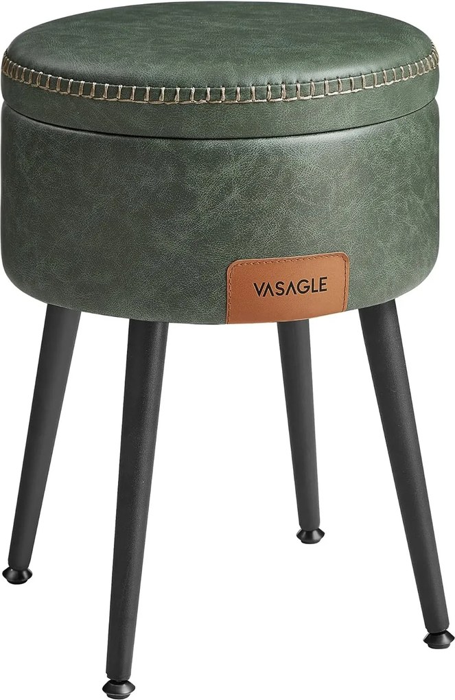 Taburet s úložným priestorom VASAGLE EDGAR zelený