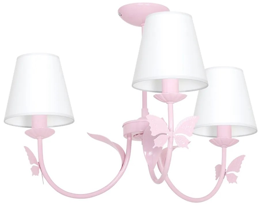 EUlight Detský luster Alice, 3x biele textilné tienidlo, p