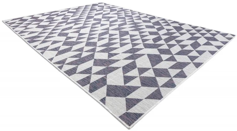 Dywany Łuszczów, Kusový koberec Sion Sisal Triangles 22373 ecru/blue-pink – na von aj na doma, 80x150, viacfarebná, chodba / predsieň