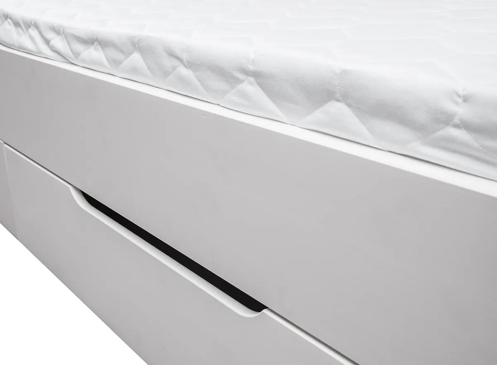 PROXIMA.store - Masívna rustikálna posteľ + zásuvka - BELLUNO ELEGANTE ROZMER: pre matrac 90 x 200 cm, FARBA: biela