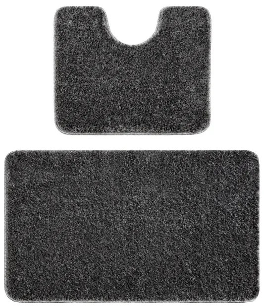 Sada kúpeľňových koberčekov SYNERGY glamour / lurex, sivá