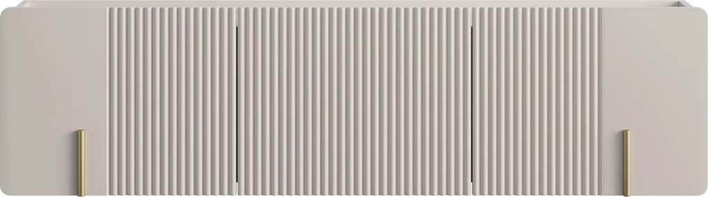 Závesný TV stolík Malmi 150 cm - kašmírová / crema bianca / zlatá
