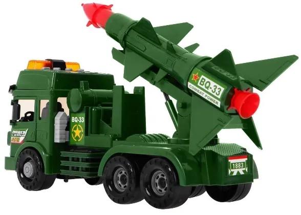 RAMIZ Vojenské autíčko s raketometom zelené