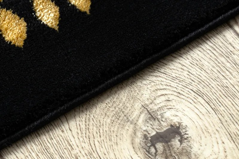 Dywany Łuszczów 200x290 cm Kusový koberec Gloss 408C 86 glamour black/gold, čierna, chodba / predsieň