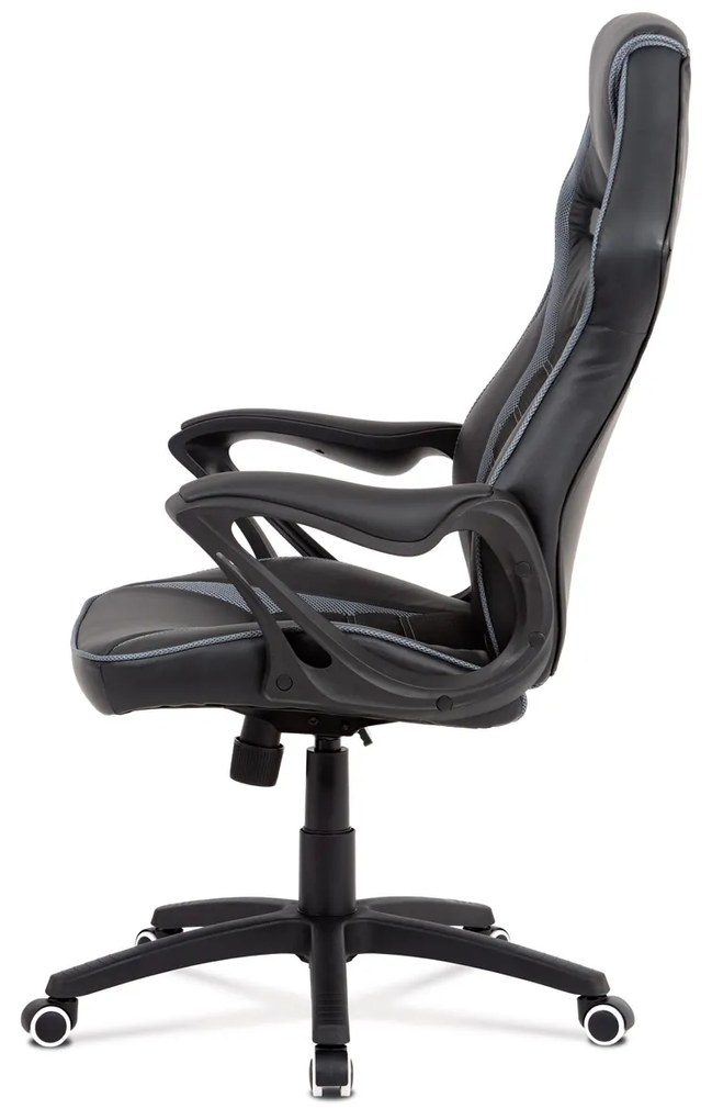 Autronic - kancelárske kreslo, látka MESH a koženka, sivá / čierna - KA-G406 GREY