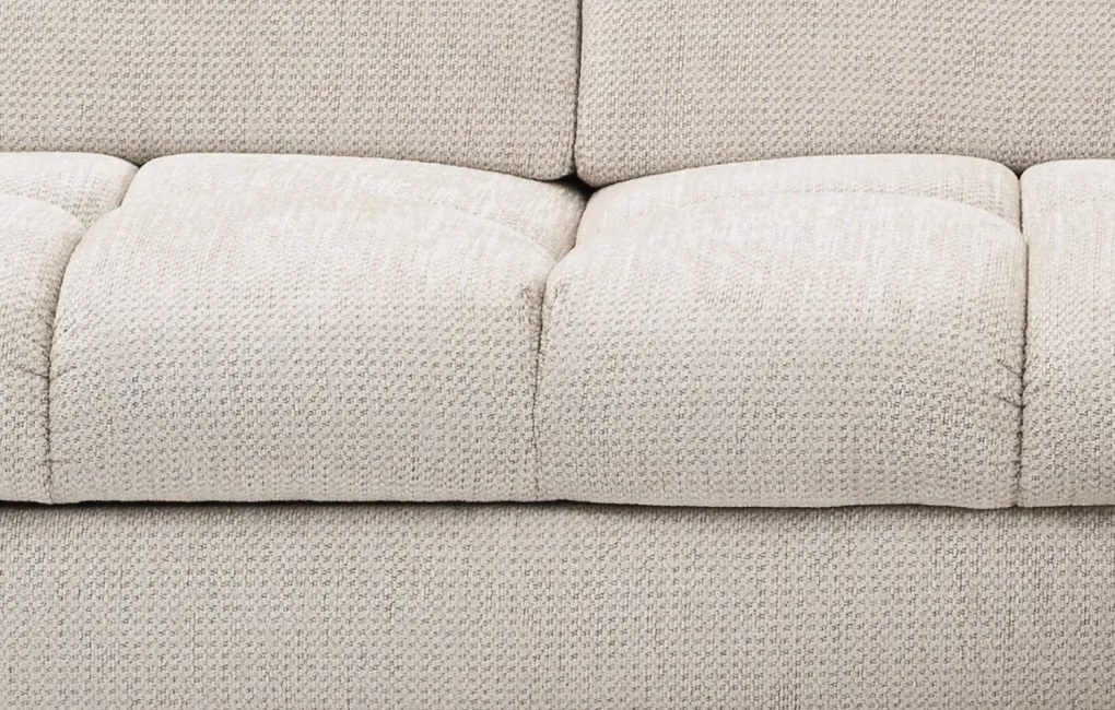 Rohová sedačka Fubu, šedo-krémová štruktúrovaná látka, pravý roh